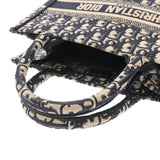 CHRISTIAN DIOR クリスチャンディオール ブックトート スモール  ネイビー/ベージュ レディース キャンバス トートバッグ ABランク 中古 銀蔵