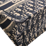 CHRISTIAN DIOR クリスチャンディオール ブックトート スモール  ネイビー/ベージュ レディース キャンバス トートバッグ ABランク 中古 銀蔵