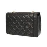 CHANEL シャネル マトラッセ ダイアナ 25cm チェーンショルダー ブラック A01165 レディース ラムスキン ショルダーバッグ ABランク 中古 銀蔵