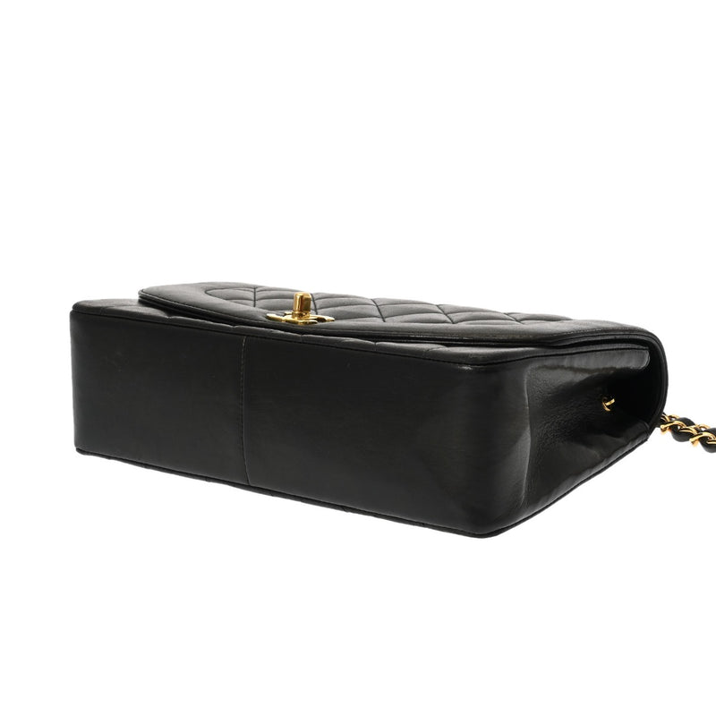 CHANEL シャネル マトラッセ ダイアナ 25cm チェーンショルダー ブラック A01165 レディース ラムスキン ショルダーバッグ ABランク 中古 銀蔵