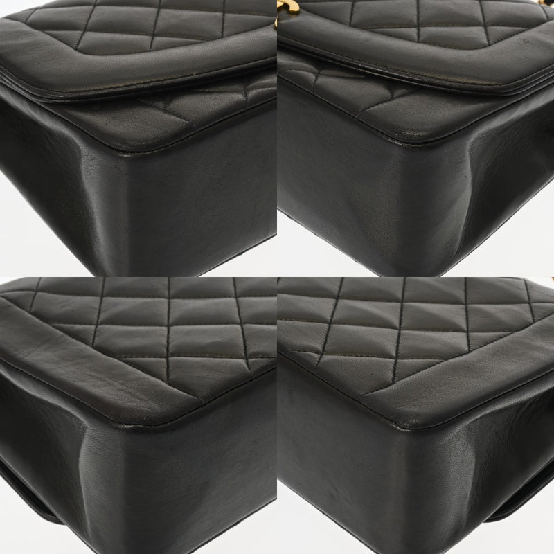 CHANEL シャネル マトラッセ ダイアナ 25cm チェーンショルダー ブラック A01165 レディース ラムスキン ショルダーバッグ ABランク 中古 銀蔵