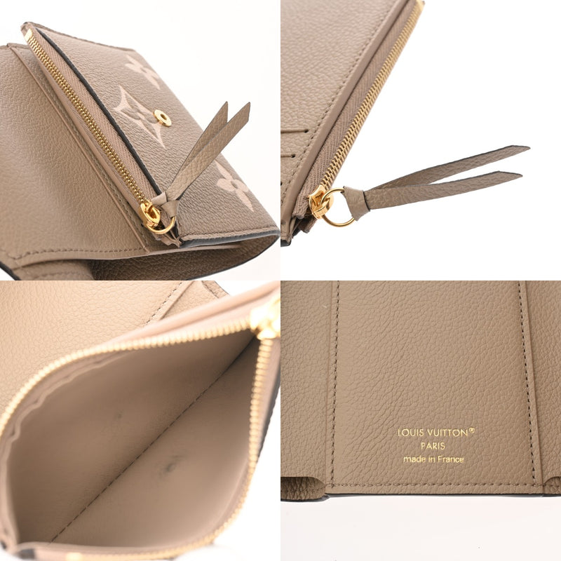 LOUIS VUITTON ルイヴィトン モノグラムアンプラント ポルトフォイユ ヴィクトリーヌ トゥルトレームクレーム M81861 レディース レザー 二つ折り財布 Aランク 中古 銀蔵