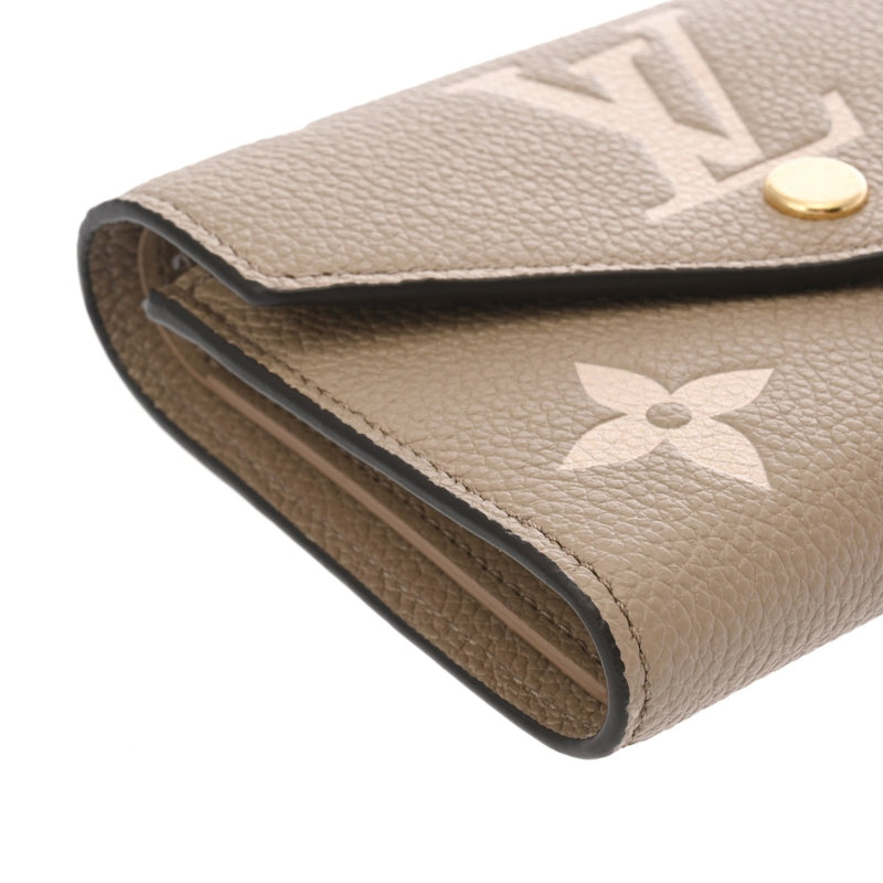 LOUIS VUITTON ルイヴィトン モノグラムアンプラント ポルトフォイユ ヴィクトリーヌ トゥルトレームクレーム M81861 レディース レザー 二つ折り財布 Aランク 中古 銀蔵