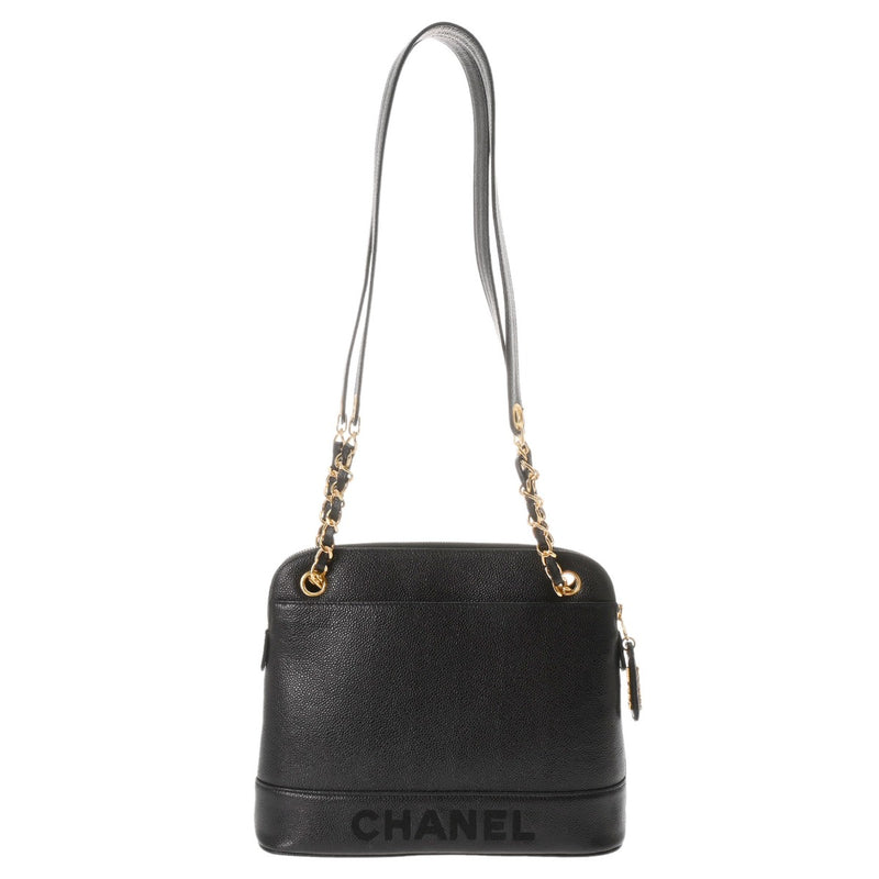 CHANEL シャネル チェーンショルダーバッグ ブラック レディース キャビアスキン ショルダーバッグ Aランク 中古 銀蔵