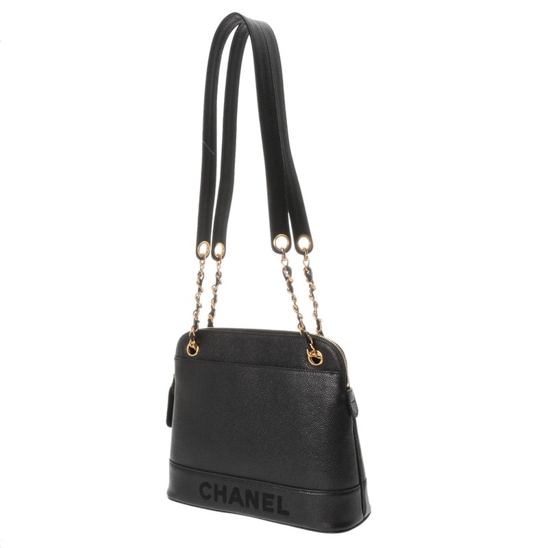 CHANEL シャネル チェーンショルダーバッグ ブラック レディース キャビアスキン ショルダーバッグ Aランク 中古 銀蔵