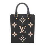 LOUIS VUITTON ルイヴィトン モノグラムアンプラント プティットサックプラ ノワール/ベージュ M81416 レディース レザー 2WAYバッグ 中古 銀蔵