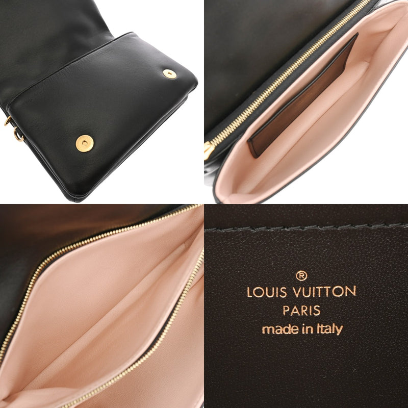 LOUIS VUITTON ルイヴィトン モノグラム エンボス ポシェットクッサン ノワール M80742 レディース ラムレザー ショルダーバッグ Aランク 中古 銀蔵