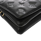 LOUIS VUITTON ルイヴィトン モノグラム エンボス ポシェットクッサン ノワール M80742 レディース ラムレザー ショルダーバッグ Aランク 中古 銀蔵