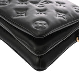 LOUIS VUITTON ルイヴィトン モノグラム エンボス ポシェットクッサン ノワール M80742 レディース ラムレザー ショルダーバッグ Aランク 中古 銀蔵