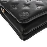 LOUIS VUITTON ルイヴィトン モノグラム エンボス ポシェットクッサン ノワール M80742 レディース ラムレザー ショルダーバッグ Aランク 中古 銀蔵