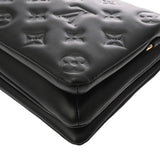 LOUIS VUITTON ルイヴィトン モノグラム エンボス ポシェットクッサン ノワール M80742 レディース ラムレザー ショルダーバッグ Aランク 中古 銀蔵