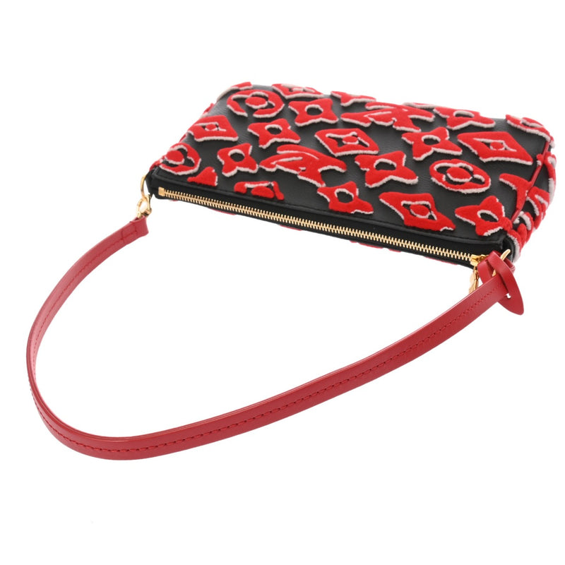 LOUIS VUITTON ルイヴィトン LV×UF ポシェットアクセソワ―ル 赤/黒 M45548 レディース コーティングキャンバス / タフタ アクセサリーポーチ Aランク 中古 銀蔵