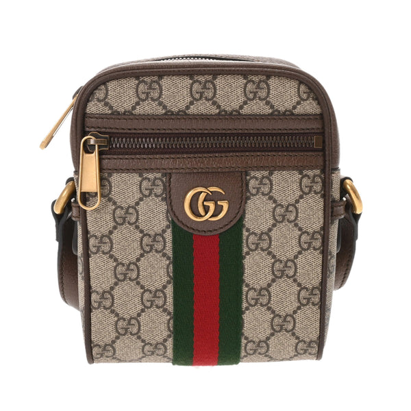 GUCCI グッチ オフィディア ミニメッセンジャーバッグ ベージュ 598127 レディース GGスプリームキャンバス レザー ショルダーバッグ Aランク 中古 銀蔵