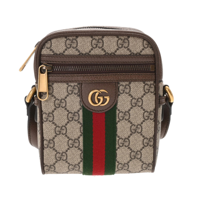 GUCCI グッチ オフィディア ミニメッセンジャーバッグ ベージュ 598127 レディース GGスプリームキャンバス レザー ショルダーバッグ Aランク 中古 銀蔵