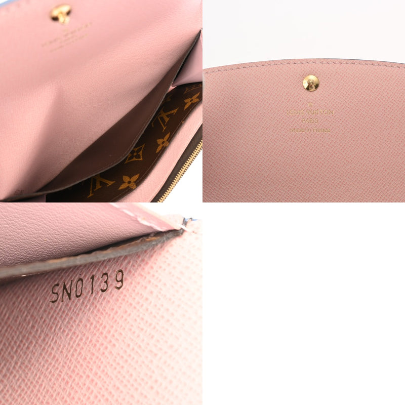 LOUIS VUITTON ルイヴィトン モノグラム ポルトフォイユ エミリー ブルージーン ブラウン M63895 レディース モノグラムキャンバス 長財布 Aランク 中古 銀蔵