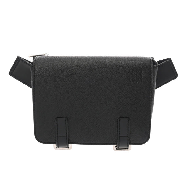 LOEWE ロエベ ミリタリーバムバック  ブラック 317.12AB234 メンズ レザー ボディバッグ Aランク 中古 銀蔵