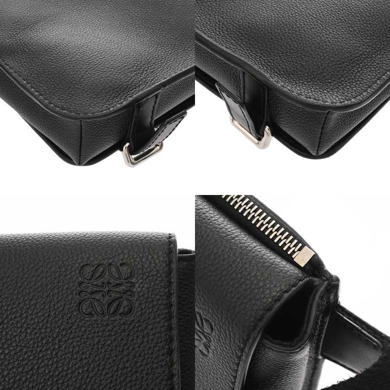 LOEWE ロエベ ミリタリーバムバック  ブラック 317.12AB234 メンズ レザー ボディバッグ Aランク 中古 銀蔵