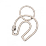 HERMES エルメス フェール ア シュヴァル シルバー メンズ メタル キーホルダー 新同 中古 銀蔵