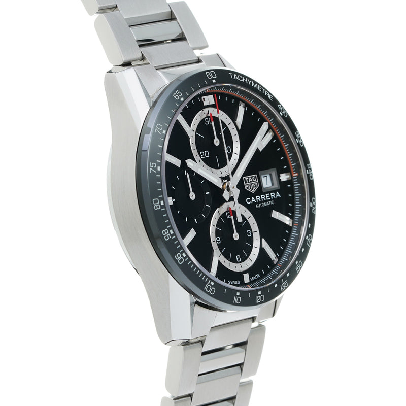 タグホイヤー カレラ キャリバー16 クロノグラフ CBM2110.BA0651 ブラック メンズ 腕時計 自動巻き 中古 銀蔵