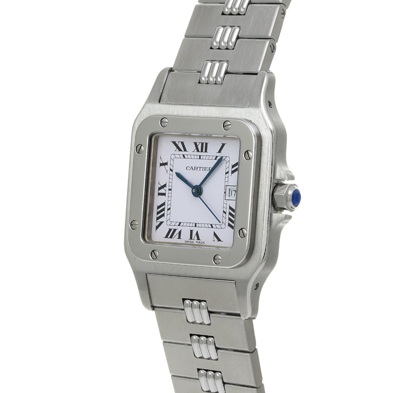 カルティエ サントス カレ LM アンティーク 81036131 ホワイト メンズ 腕時計 自動巻き 中古 銀蔵