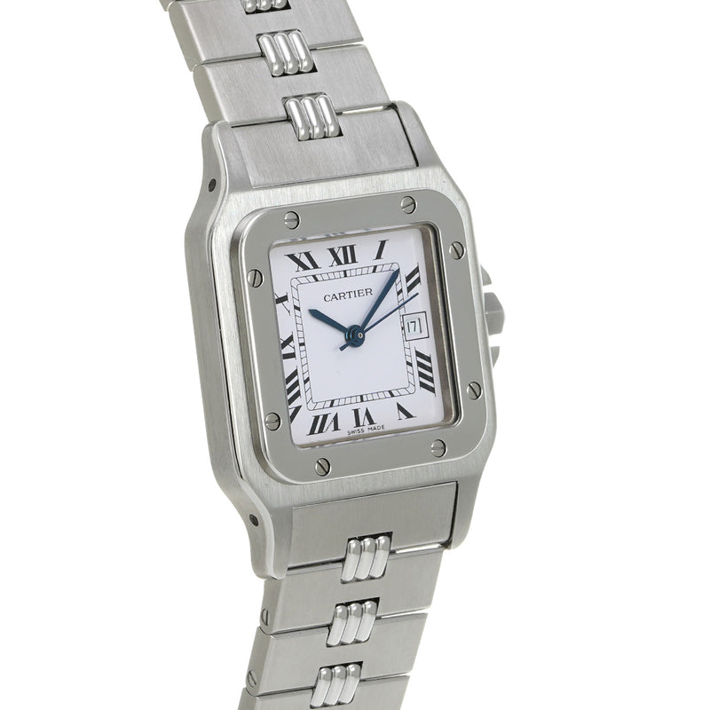 カルティエ サントス カレ LM アンティーク 81036131 ホワイト メンズ 腕時計 自動巻き 中古 銀蔵