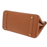 HERMES エルメス バーキン 35 ゴールド □F刻印(2002年頃) ユニセックス トゴ ハンドバッグ Aランク 中古 銀蔵