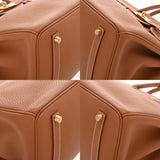 HERMES エルメス バーキン 35 ゴールド □F刻印(2002年頃) ユニセックス トゴ ハンドバッグ Aランク 中古 銀蔵