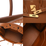 HERMES エルメス バーキン 35 ゴールド □F刻印(2002年頃) ユニセックス トゴ ハンドバッグ Aランク 中古 銀蔵