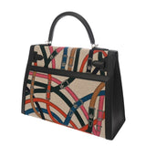 HERMES エルメス ケリー 32 外縫い カヴァルカドゥール ベージュ ブラック マルチカラー C刻印(2018年頃) レディース スイフト トワルドゥキャンプ 2WAYバッグ 新同 中古 銀蔵