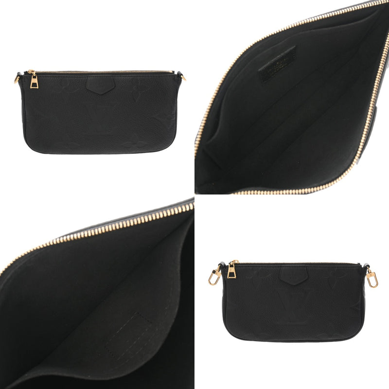 LOUIS VUITTON ルイヴィトン モノグラムアンプラント ミュルティ ポシェット アクセソワール ノワール M80399 レディース レザー ショルダーバッグ Aランク 中古 銀蔵