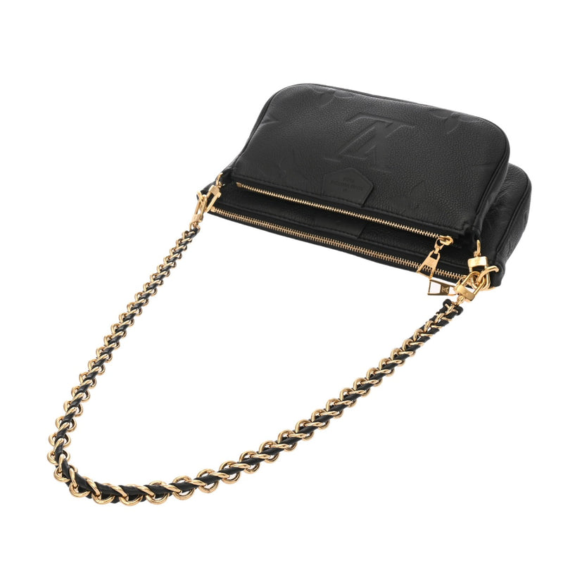 LOUIS VUITTON ルイヴィトン モノグラムアンプラント ミュルティ ポシェット アクセソワール ノワール M80399 レディース レザー ショルダーバッグ Aランク 中古 銀蔵