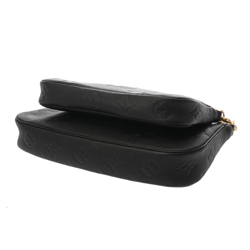 LOUIS VUITTON ルイヴィトン モノグラムアンプラント ミュルティ ポシェット アクセソワール ノワール M80399 レディース レザー ショルダーバッグ Aランク 中古 銀蔵