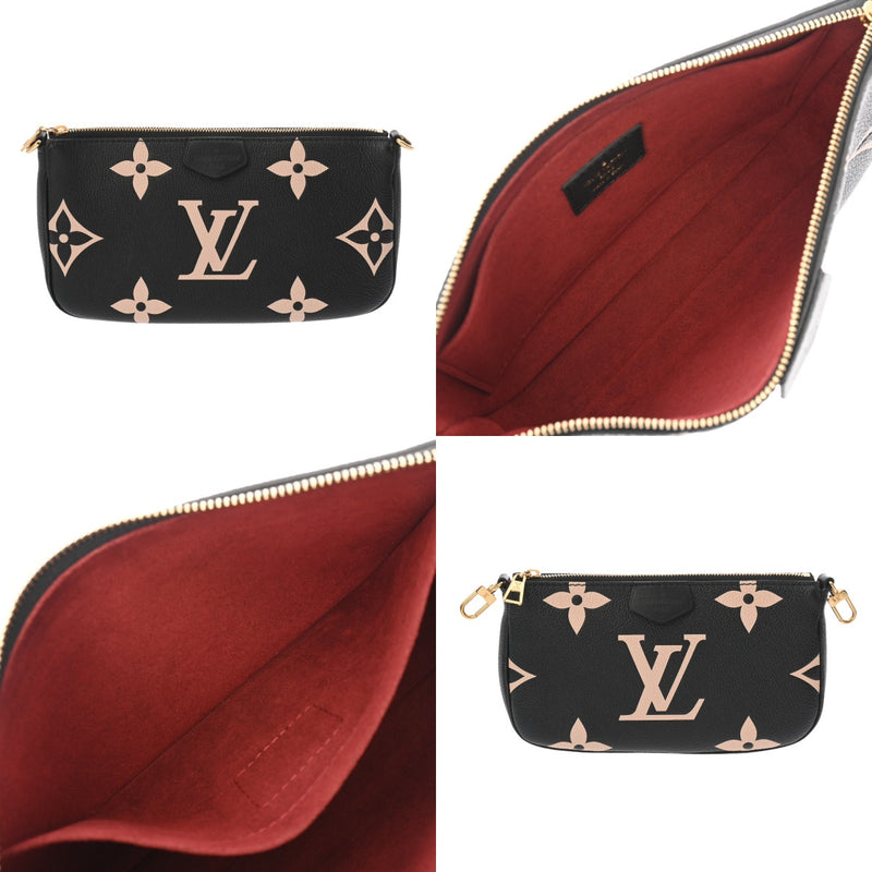 LOUIS VUITTON ルイヴィトン モノグラムアンプラント ミュルティ ポシェット アクセソワール ブラック/ベージュ M45777 レディース レザー ショルダーバッグ Aランク 中古 銀蔵