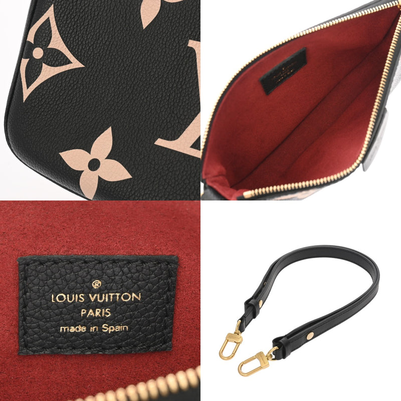 LOUIS VUITTON ルイヴィトン モノグラムアンプラント ミュルティ ポシェット アクセソワール ブラック/ベージュ M45777 レディース レザー ショルダーバッグ Aランク 中古 銀蔵