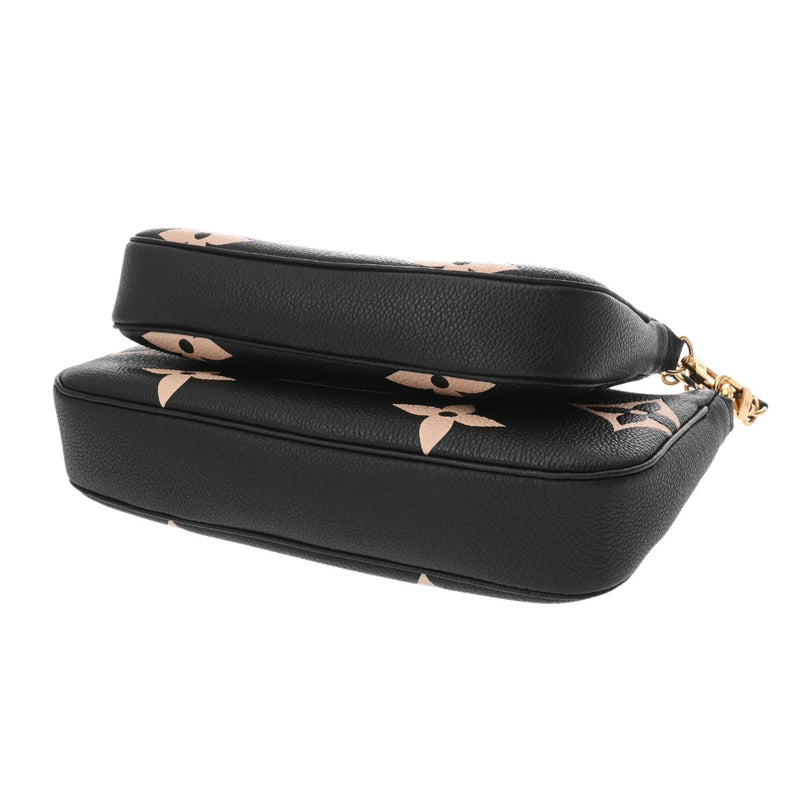 LOUIS VUITTON ルイヴィトン モノグラムアンプラント ミュルティ ポシェット アクセソワール ブラック/ベージュ M45777 レディース レザー ショルダーバッグ Aランク 中古 銀蔵
