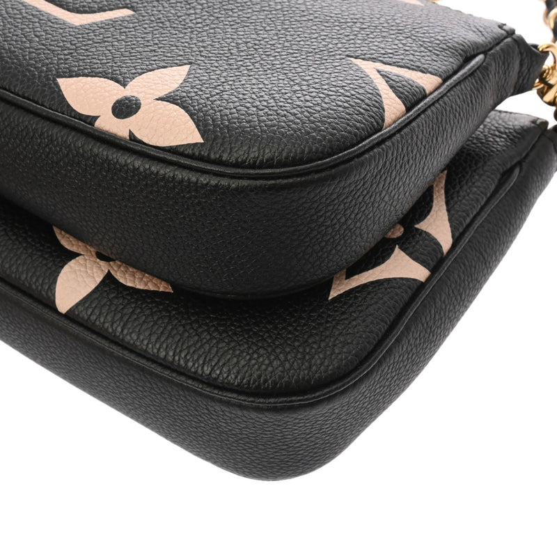 LOUIS VUITTON ルイヴィトン モノグラムアンプラント ミュルティ ポシェット アクセソワール ブラック/ベージュ M45777 レディース レザー ショルダーバッグ Aランク 中古 銀蔵