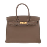 HERMES エルメス バーキン 30 エトゥープ T刻印(2015年頃)  レディース トゴ ハンドバッグ Aランク 中古 銀蔵