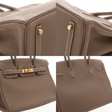 HERMES エルメス バーキン 30 エトゥープ T刻印(2015年頃)  レディース トゴ ハンドバッグ Aランク 中古 銀蔵