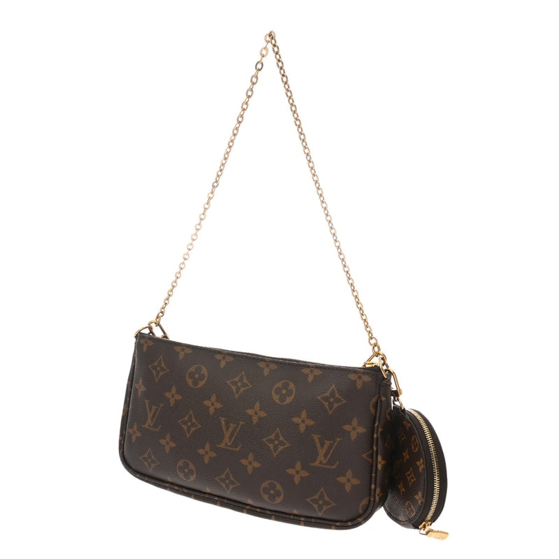 LOUIS VUITTON ルイヴィトン モノグラム ミュルティ ポシェット アクセソワール カーキ M44813 レディース モノグラムキャンバス ショルダーバッグ ABランク 中古 銀蔵