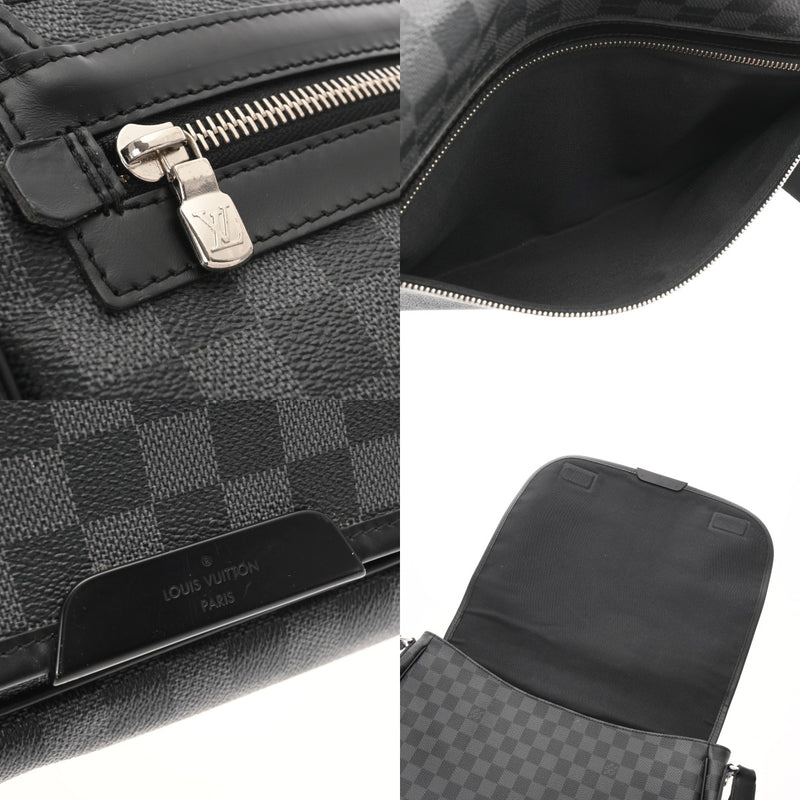 LOUIS VUITTON ルイヴィトン ダミエグラフィット レンツォ ブラック/グレー N51213 メンズ ダミエキャンバス ショルダーバッグ ABランク 中古 銀蔵