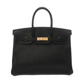 HERMES エルメス バーキン 35 ブラック □C刻印(1999年頃) ユニセックス トゴ ハンドバッグ Aランク 中古 銀蔵