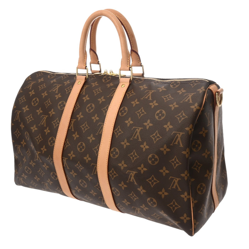 LOUIS VUITTON ルイヴィトン モノグラム キーポル バンドリエール 45 新型 2WAY ブラウン M41418 ユニセックス モノグラムキャンバス ボストンバッグ Aランク 中古 銀蔵