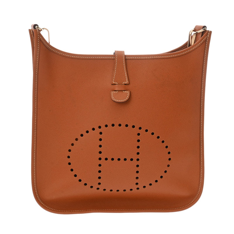 HERMES エルメス エヴリン PM ゴールド □I刻印(2005年頃) ユニセックス ヴォーエプソン ショルダーバッグ Bランク 中古 銀蔵