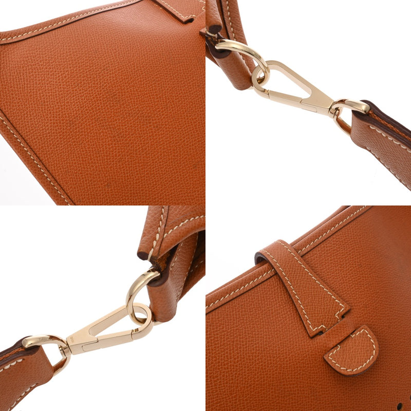 HERMES エルメス エヴリン PM ゴールド □I刻印(2005年頃) ユニセックス ヴォーエプソン ショルダーバッグ Bランク 中古 銀蔵