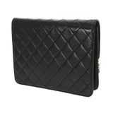 CHANEL シャネル マトラッセ プッシュロック チェーンショルダー 22cm ブラック レディース ラムスキン ショルダーバッグ ABランク 中古 銀蔵