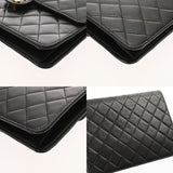CHANEL シャネル マトラッセ プッシュロック チェーンショルダー 22cm ブラック レディース ラムスキン ショルダーバッグ ABランク 中古 銀蔵