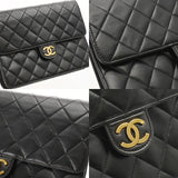 CHANEL シャネル マトラッセ プッシュロック チェーンショルダー 22cm ブラック レディース ラムスキン ショルダーバッグ ABランク 中古 銀蔵