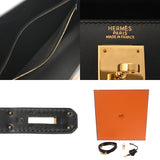 HERMES エルメス ケリー 32 外縫い 2WAY ブラック □E刻印(2001年頃) レディース ボックスカーフ ハンドバッグ Aランク 中古 銀蔵