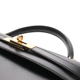 HERMES エルメス ケリー 32 外縫い 2WAY ブラック □E刻印(2001年頃) レディース ボックスカーフ ハンドバッグ Aランク 中古 銀蔵