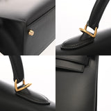 HERMES エルメス ケリー 32 外縫い 2WAY ブラック □E刻印(2001年頃) レディース ボックスカーフ ハンドバッグ Aランク 中古 銀蔵
